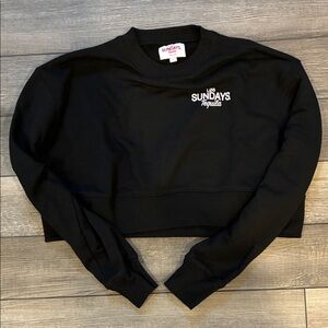Los Sundays Black Cropped Sweatshirt Large